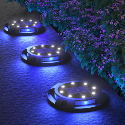 Nyrion Solarne Lampki Gruntowe wieczorem